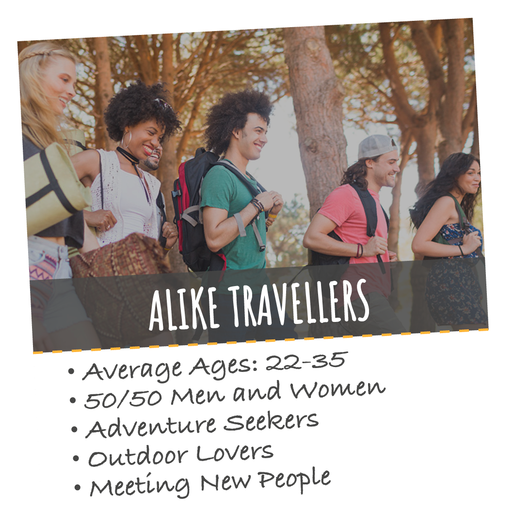 Alike travellers on a backpacking tour in South Africa